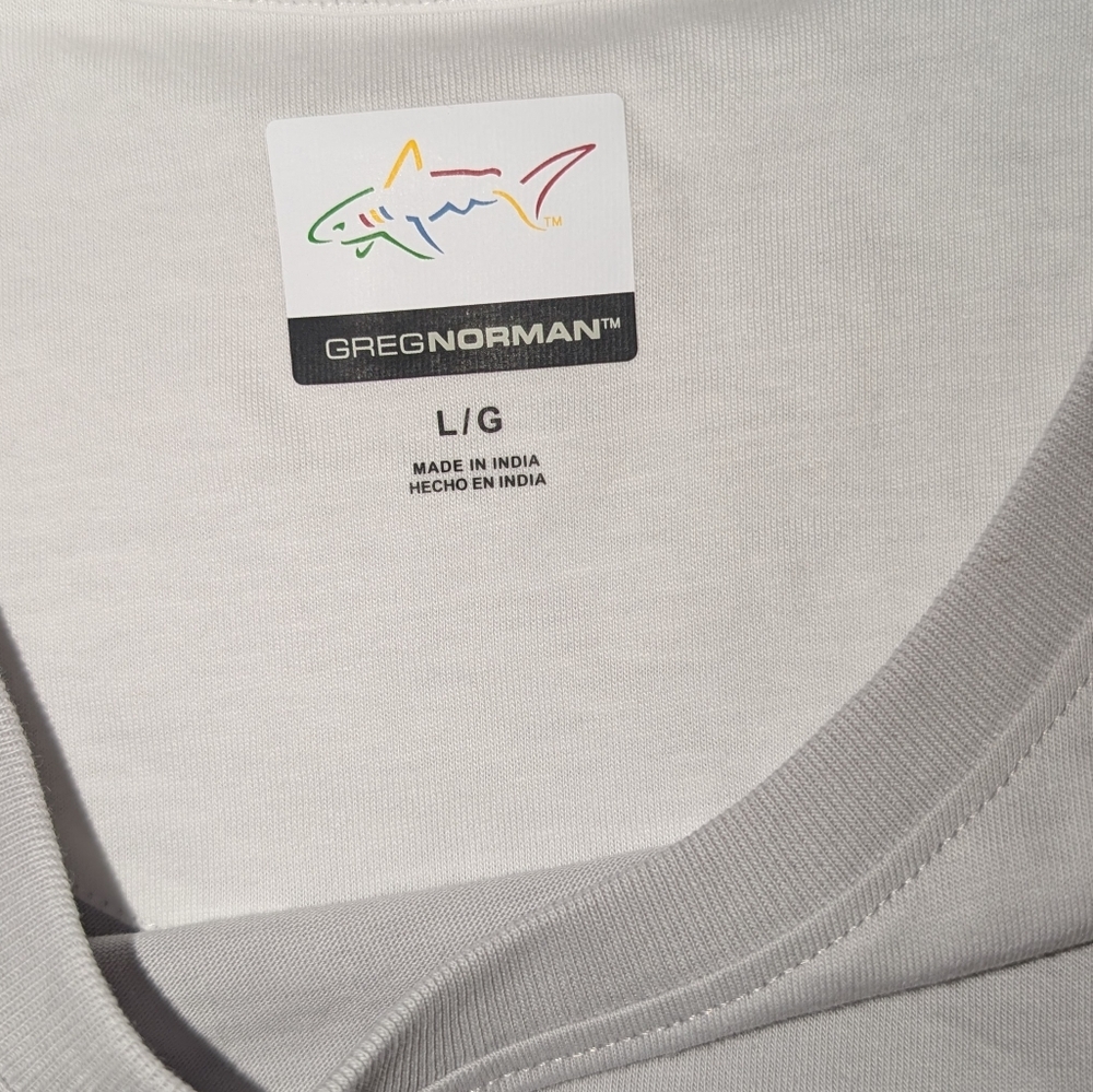 NWT Greg Norman Casual Short Sleeve Tee Light Gray - Picture 7 of 7